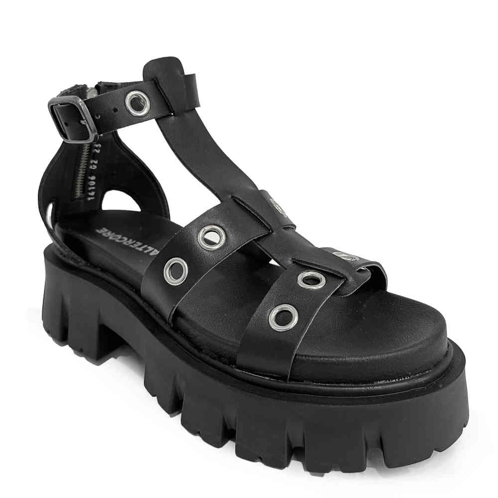 Altercore - Leyla Plateau Sandaal - Zwart